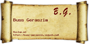 Buss Geraszim névjegykártya